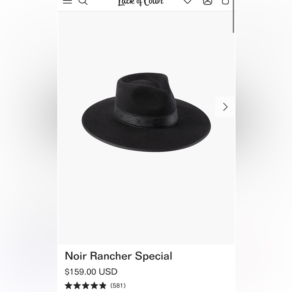 Lack of Color Noir Rancher Special, new with tags, size S